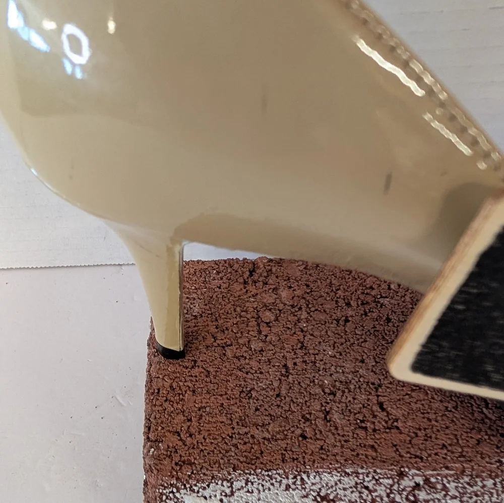 Talbots Shoes Cream Peep Toe Slight Platefom 5 Inches Heels 7W